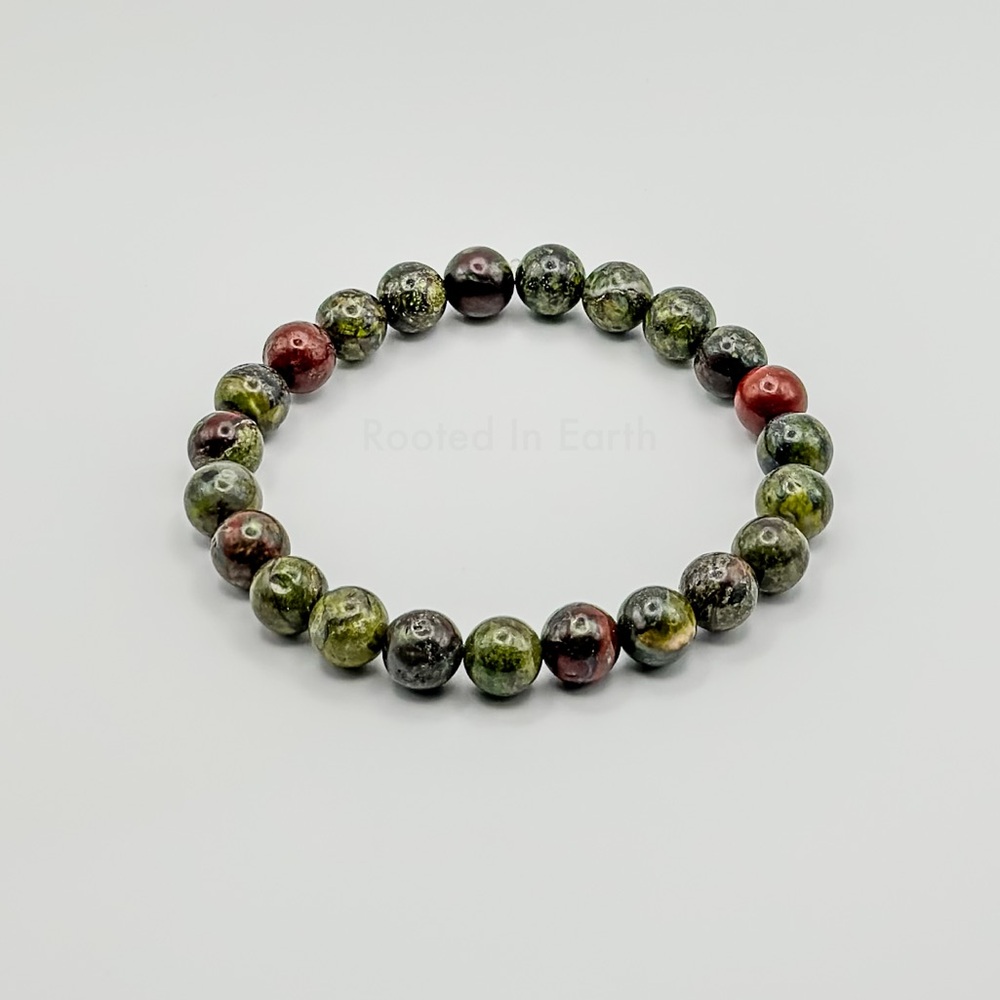 Natural Dragon Blood Jasper Gemstone Bracelet- Vitality Healing